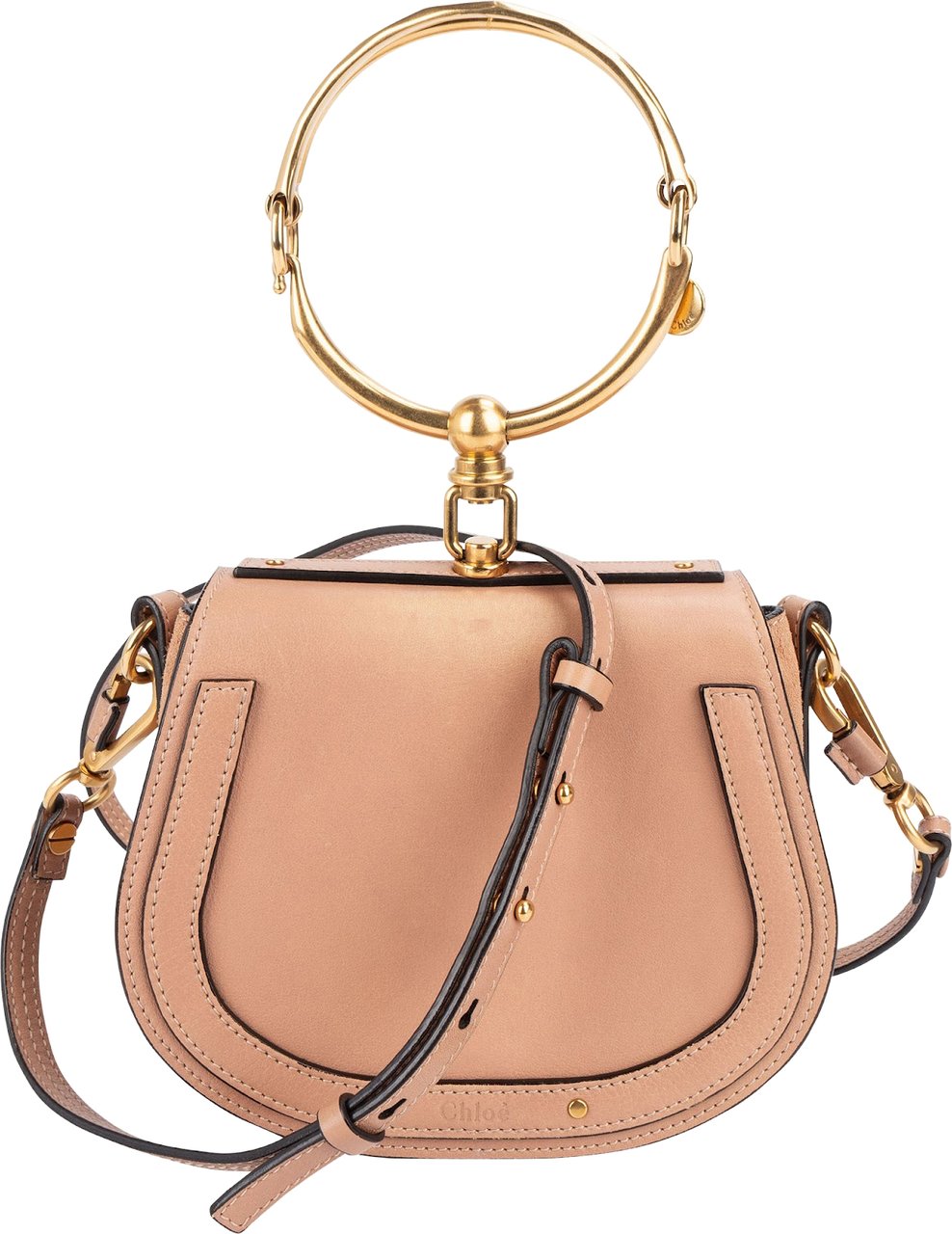 Chloé Chloé Calfskin Leather Small Nile Bracelet Crossbody Bag Neutraal