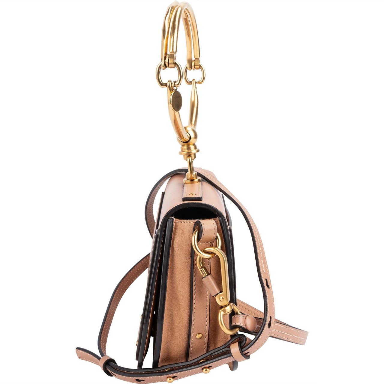 Chloé Chloé Calfskin Leather Small Nile Bracelet Crossbody Bag Neutraal