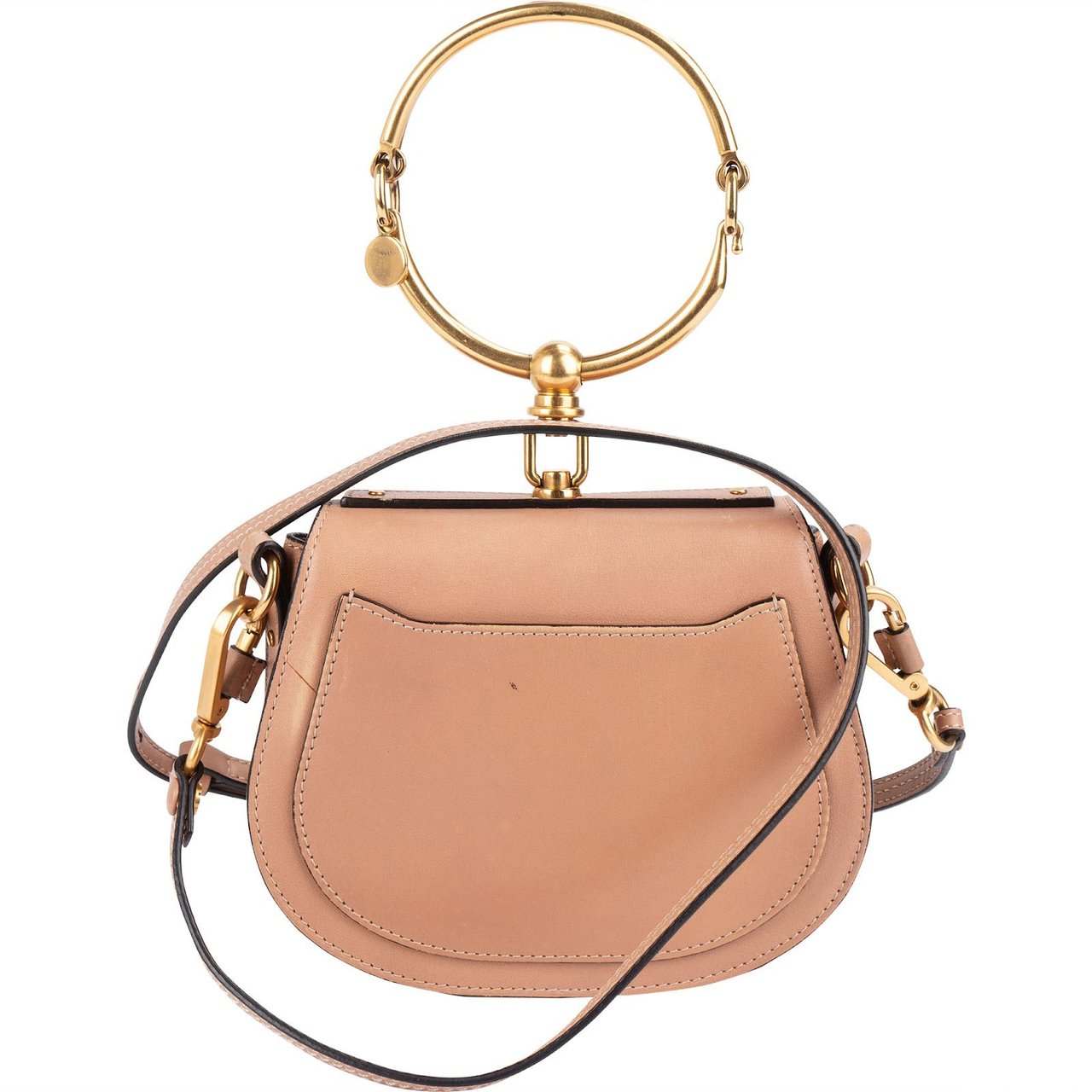 Chloé Chloé Calfskin Leather Small Nile Bracelet Crossbody Bag Neutraal