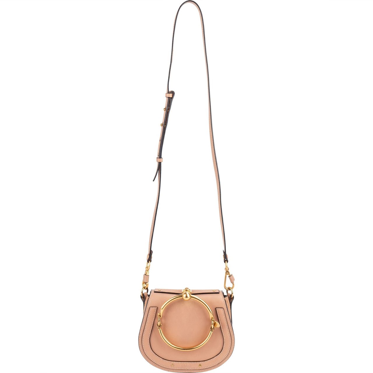 Chloé Chloé Calfskin Leather Small Nile Bracelet Crossbody Bag Neutraal