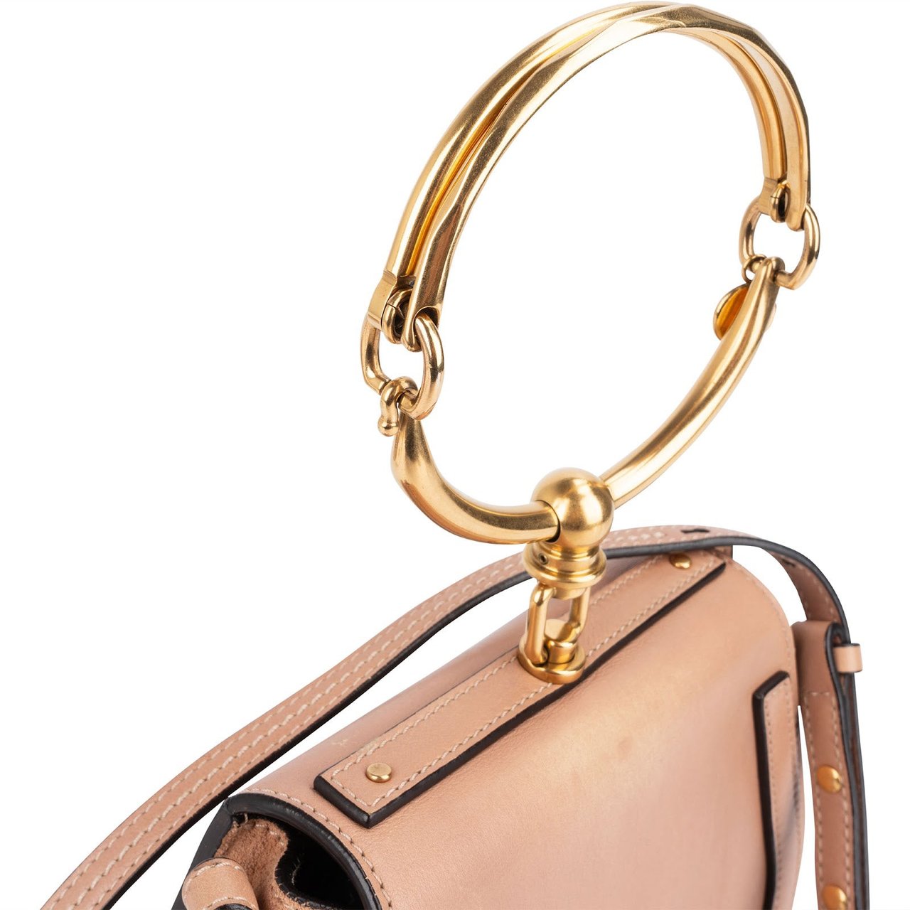 Chloé Chloé Calfskin Leather Small Nile Bracelet Crossbody Bag Neutraal
