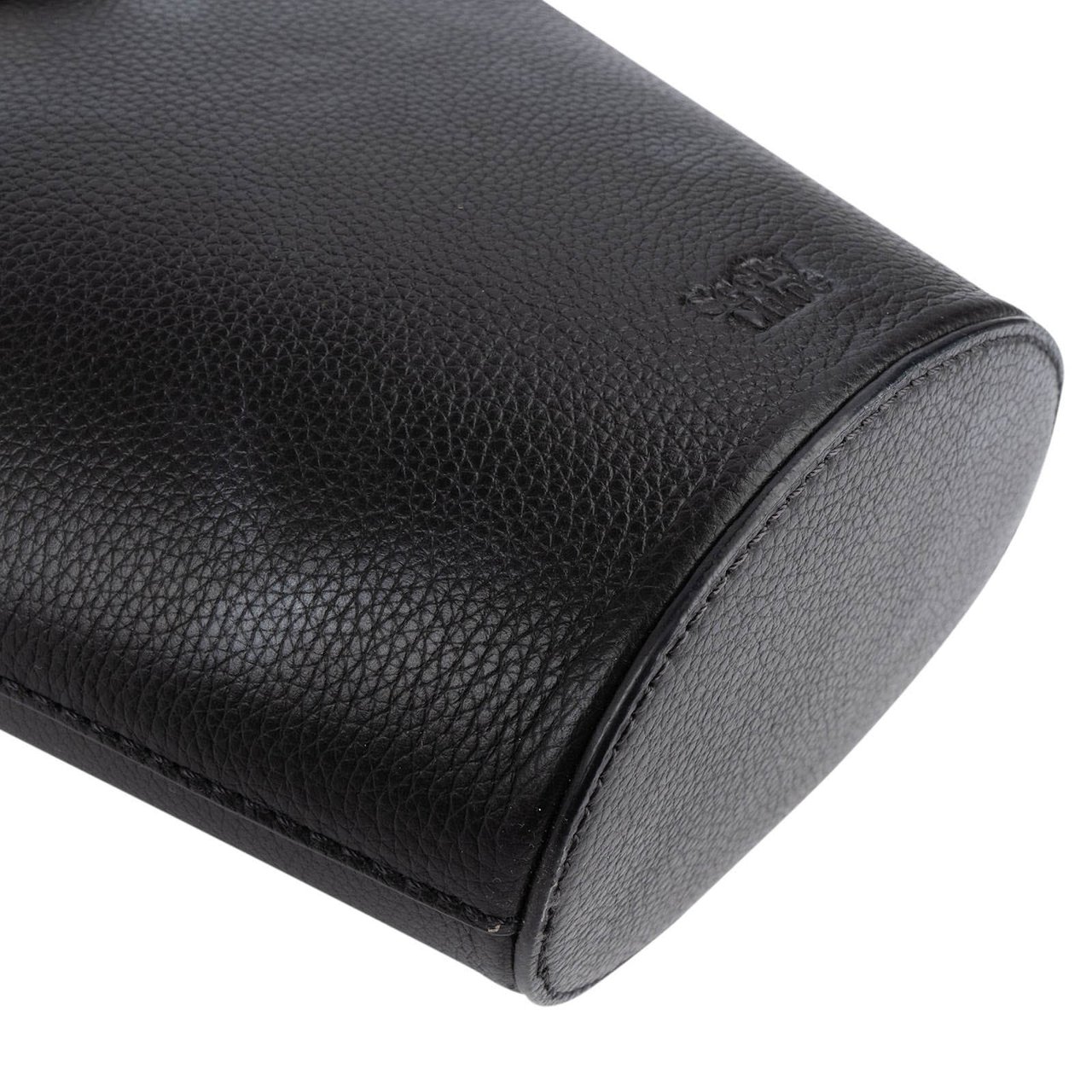 Chloé See by Chloé Grained Leather Joan Mini Bucket Crossbody Bag Zwart