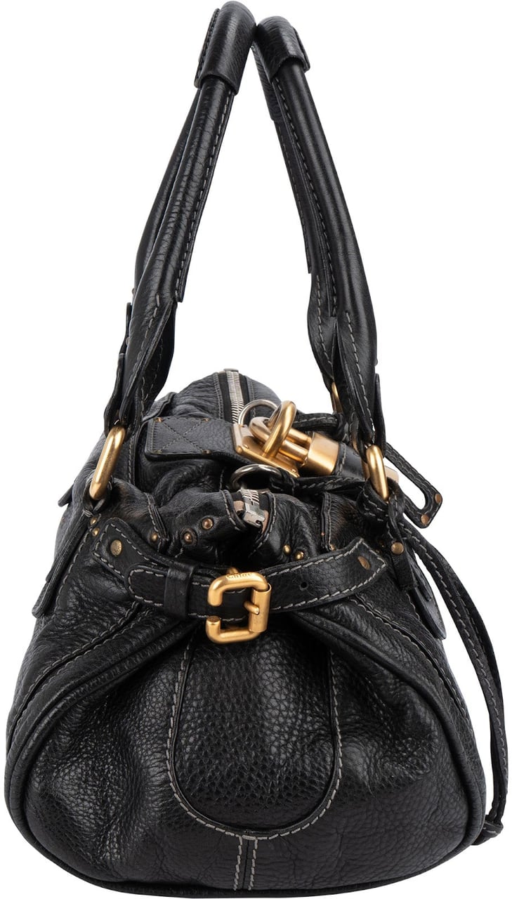 Chloé Chloé Grained Leather Paddington Handbag Zwart