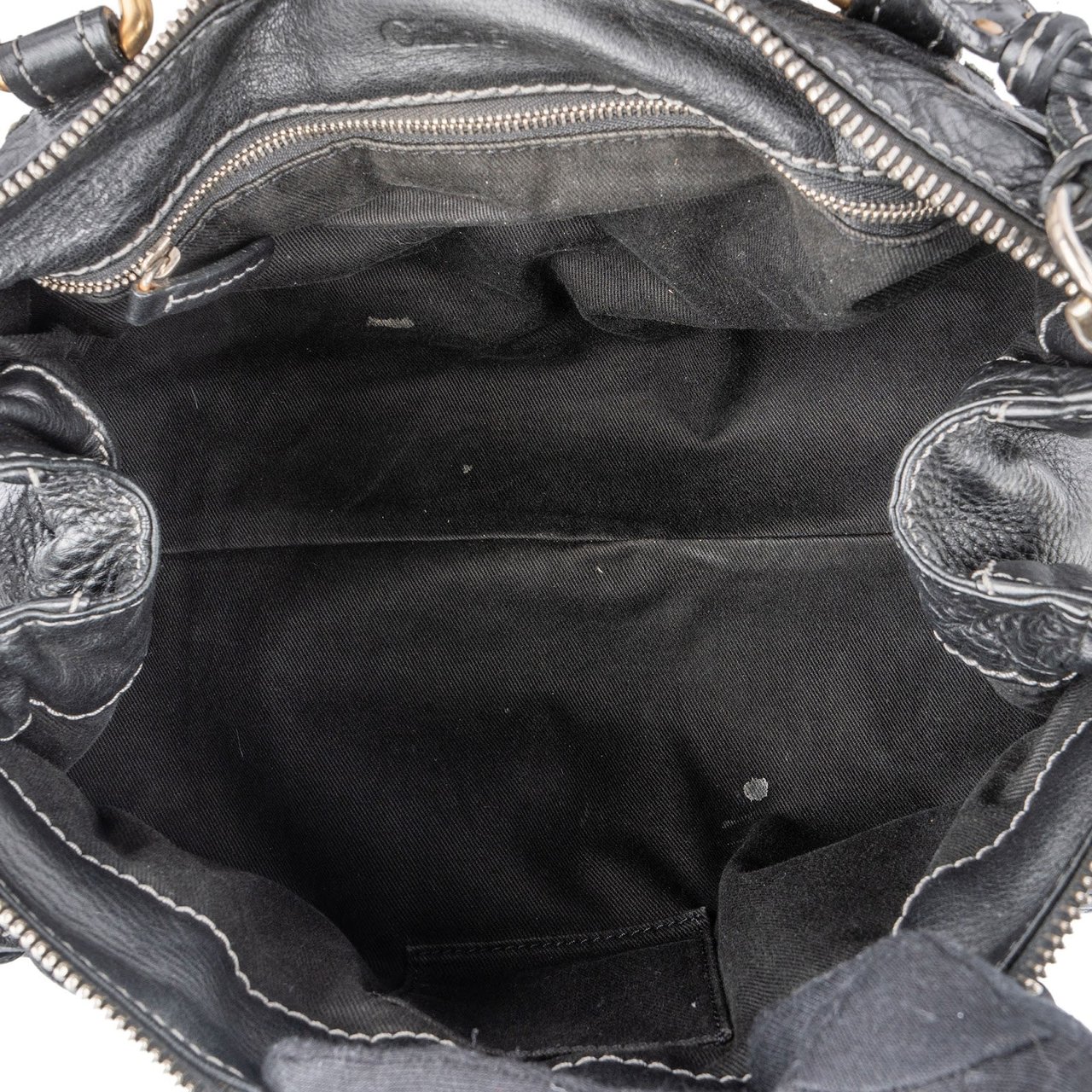 Chloé Chloé Grained Leather Paddington Handbag Zwart