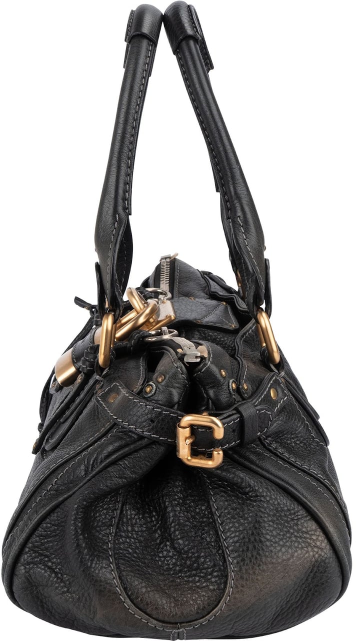 Chloé Chloé Grained Leather Paddington Handbag Zwart