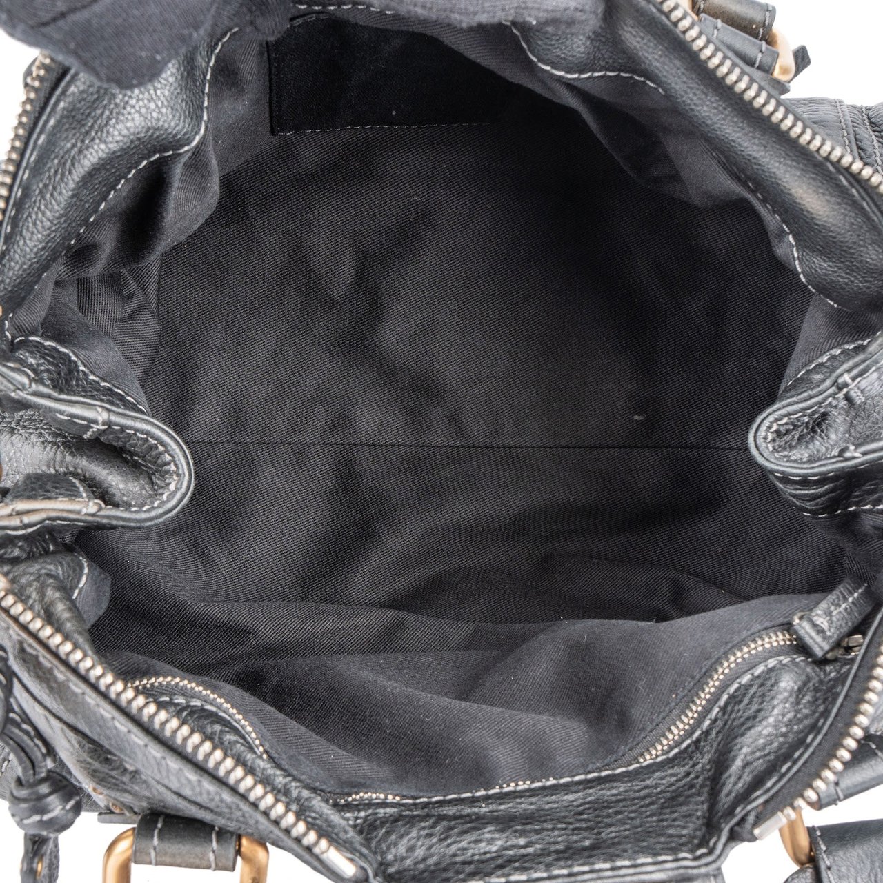 Chloé Chloé Grained Leather Paddington Handbag Zwart