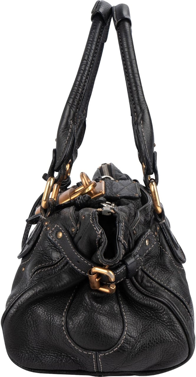 Chloé Chloé Grained Leather Paddington Handbag Zwart