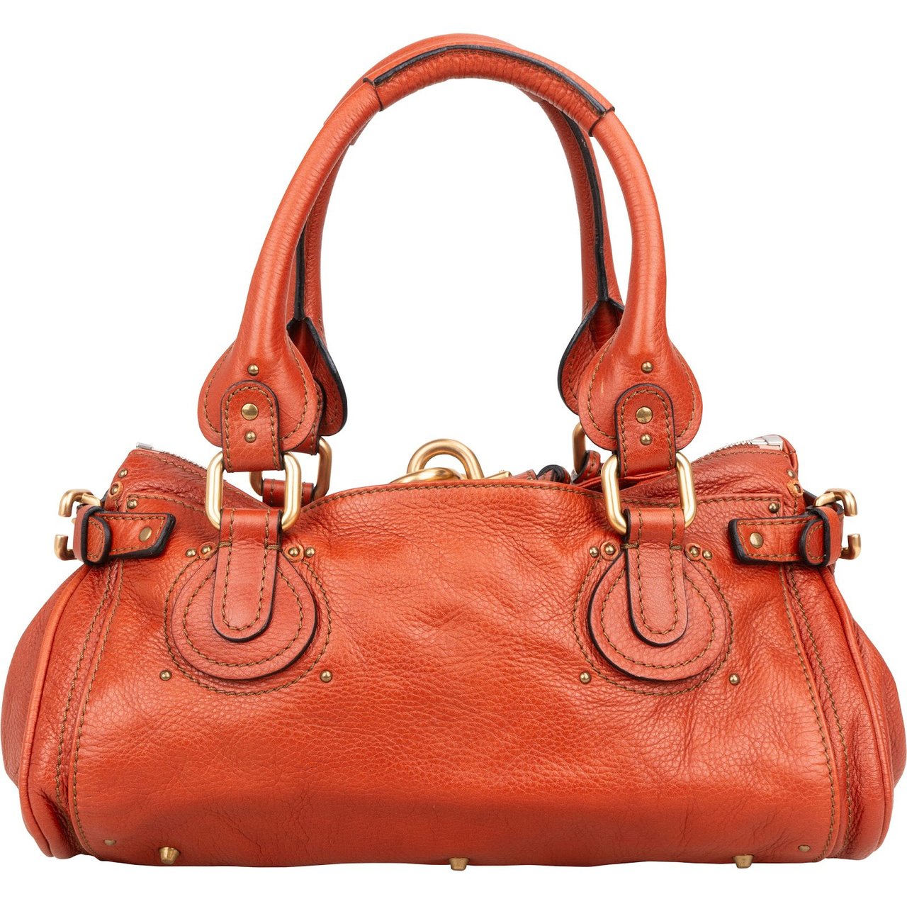 Chloé Chloé Grained Leather Paddington Handbag Oranje
