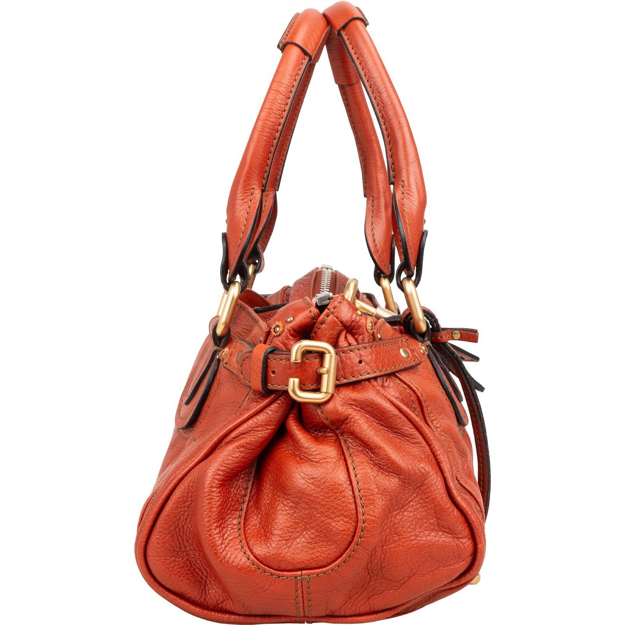 Chloé Chloé Grained Leather Paddington Handbag Oranje