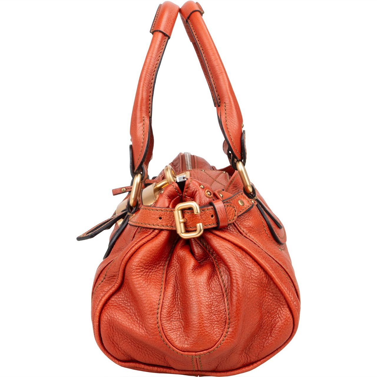 Chloé Chloé Grained Leather Paddington Handbag Oranje