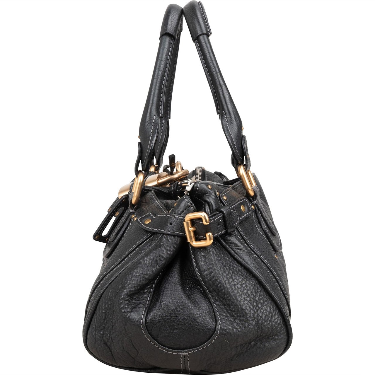 Chloé Chloé Grained Leather Paddington Handbag Zwart