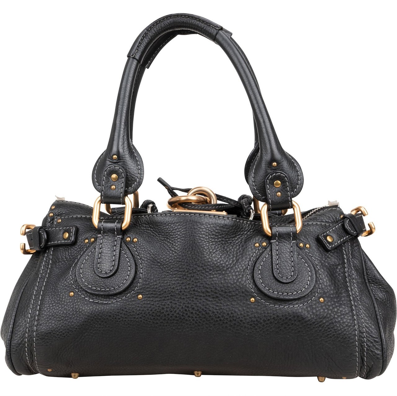 Chloé Chloé Grained Leather Paddington Handbag Zwart