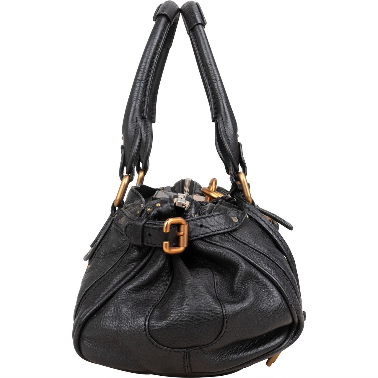 Chloé Chloé Grained Leather Paddington Handbag Zwart