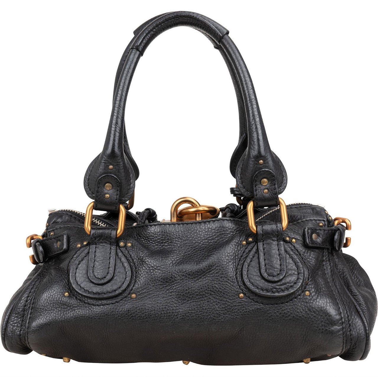 Chloé Chloé Grained Leather Paddington Handbag Zwart
