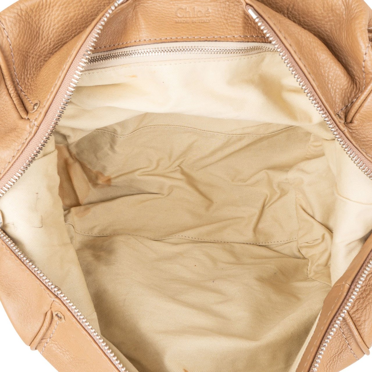 Chloé Chloé Leather Paddington Handbag Beige