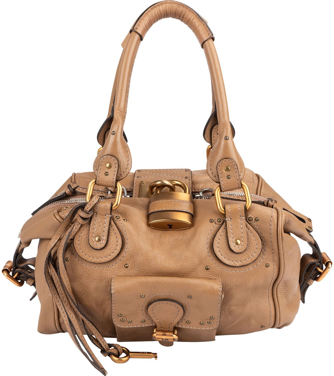 Chloé Chloé Leather Paddington Handbag Beige