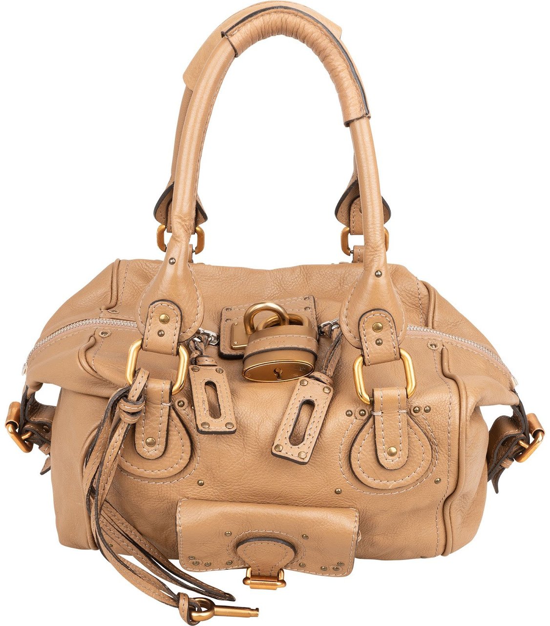 Chloé Chloé Leather Paddington Handbag Beige