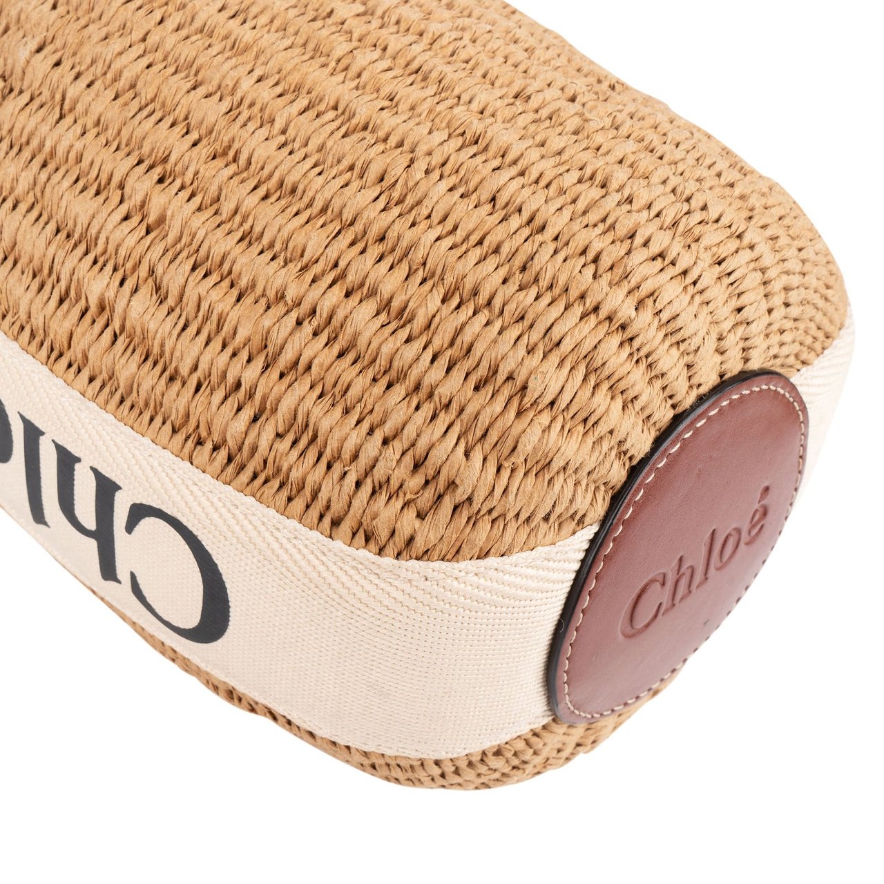 Chloé Chloé Raffia Woody Basket Crossbody Handbag Beige