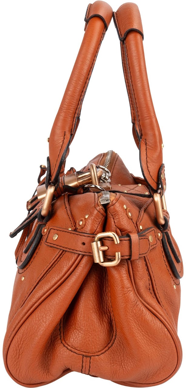 Chloé Chloé Grained Leather Paddington Satchel Handbag Bruin