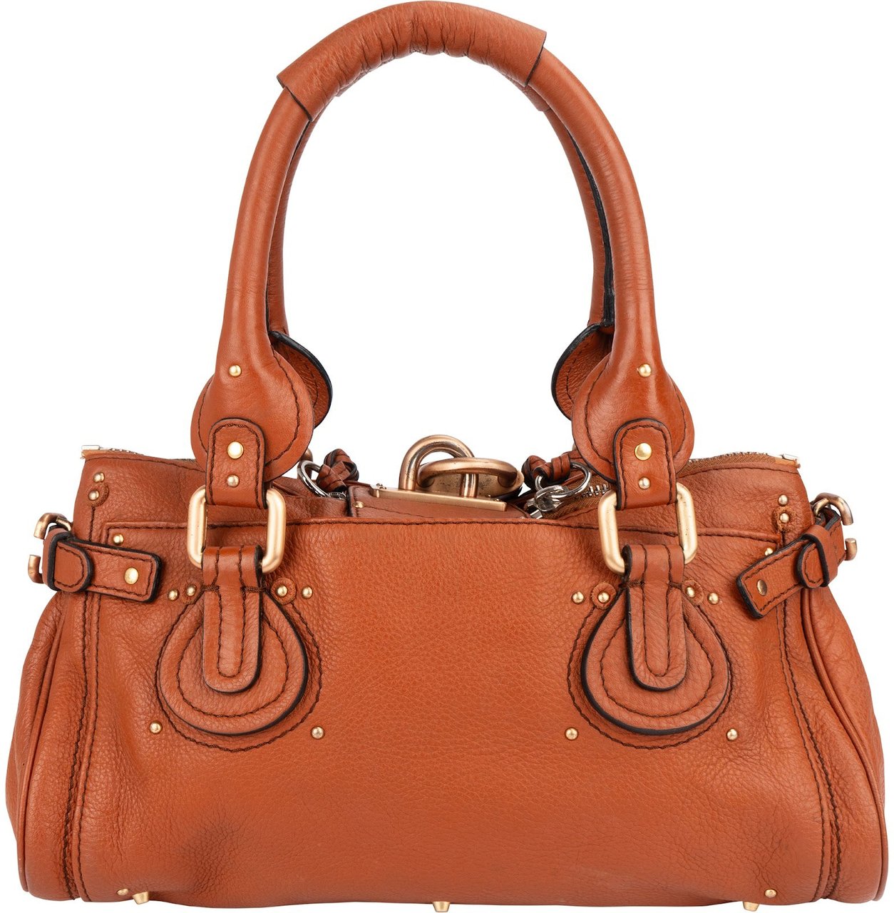 Chloé Chloé Grained Leather Paddington Satchel Handbag Bruin