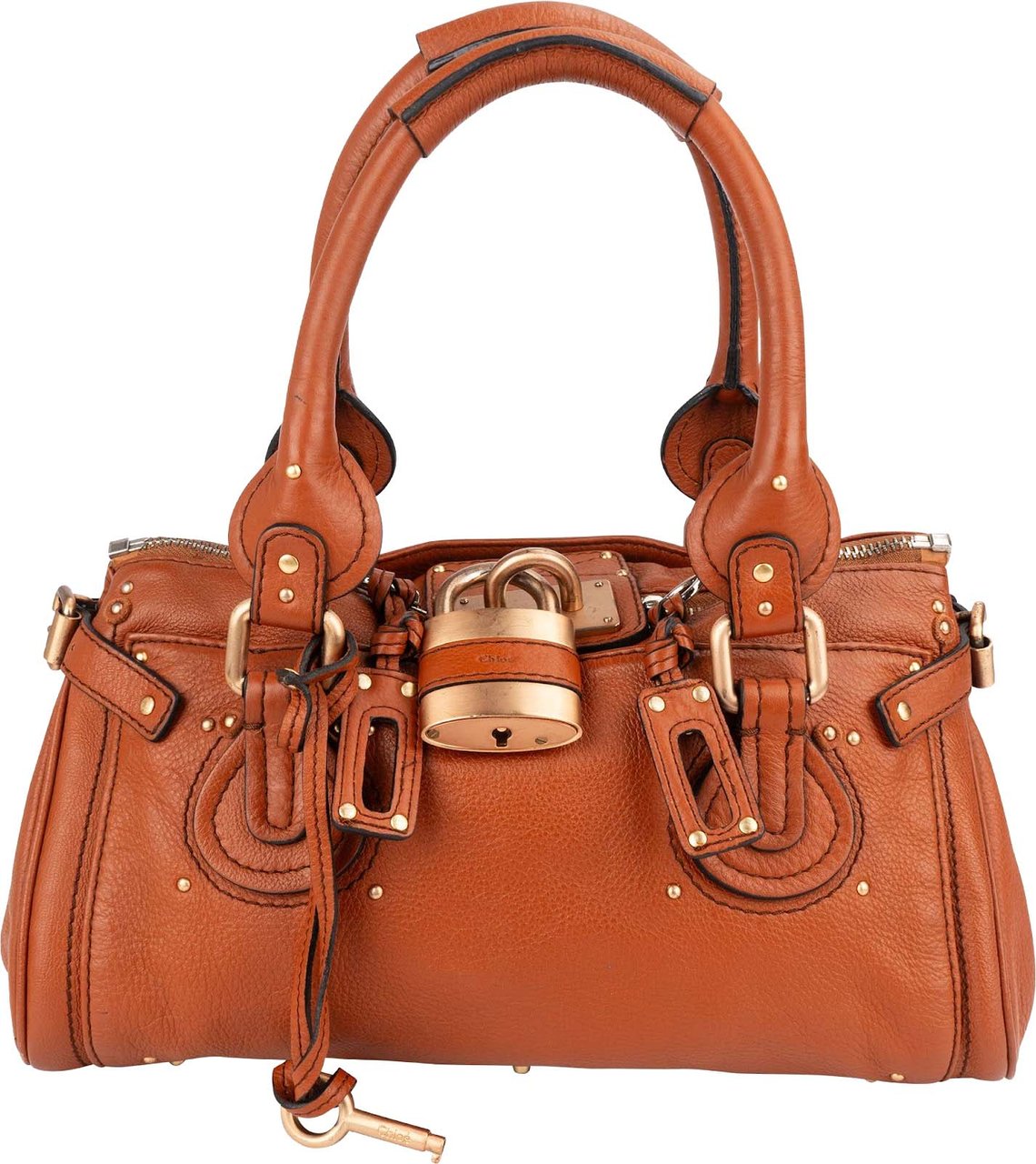 Chloé Chloé Grained Leather Paddington Satchel Handbag Bruin