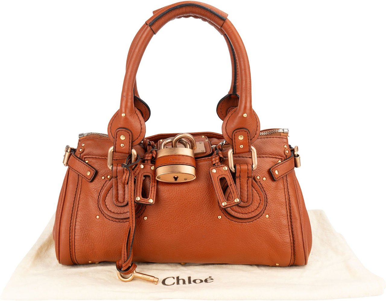 Chloé Chloé Grained Leather Paddington Satchel Handbag Bruin