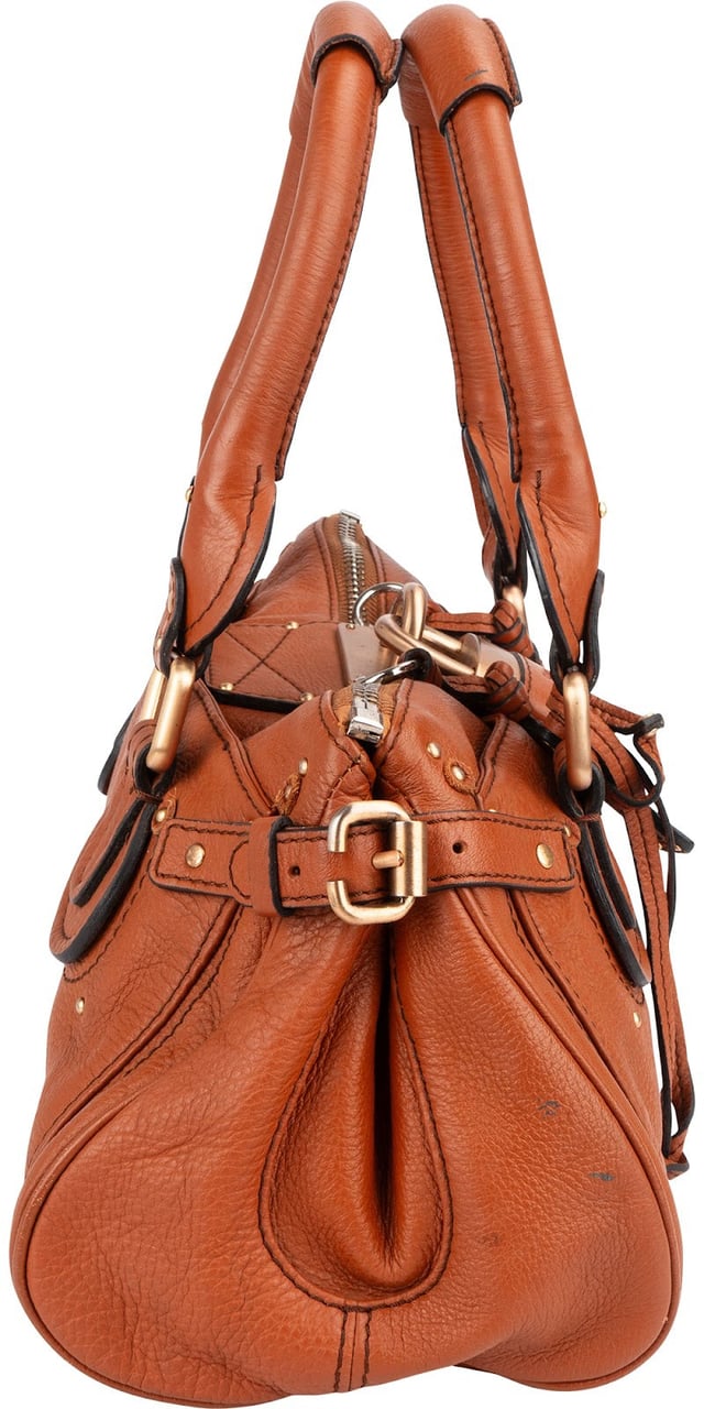 Chloé Chloé Grained Leather Paddington Satchel Handbag Bruin
