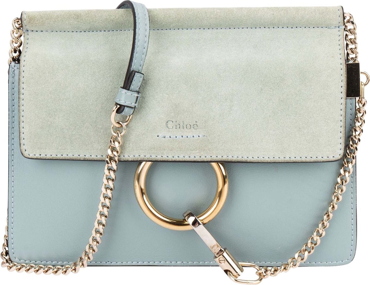 Chloé Chloé Suede & Leather Small Faye Crossbody Bag Beige