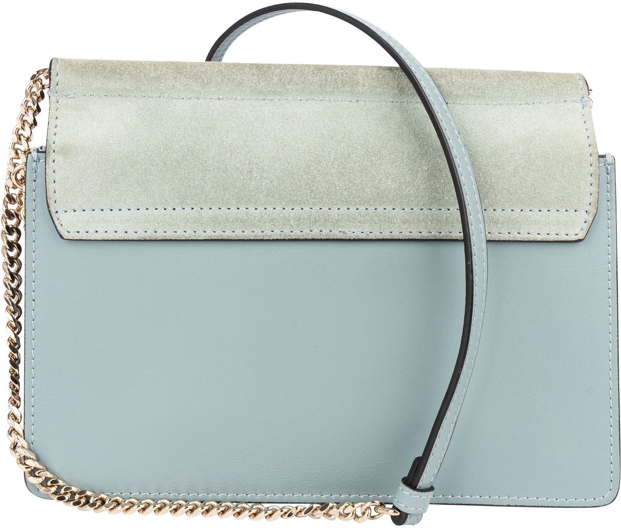 Chloé Suede & Leather Small Faye Crossbody Bag Lichtblauw