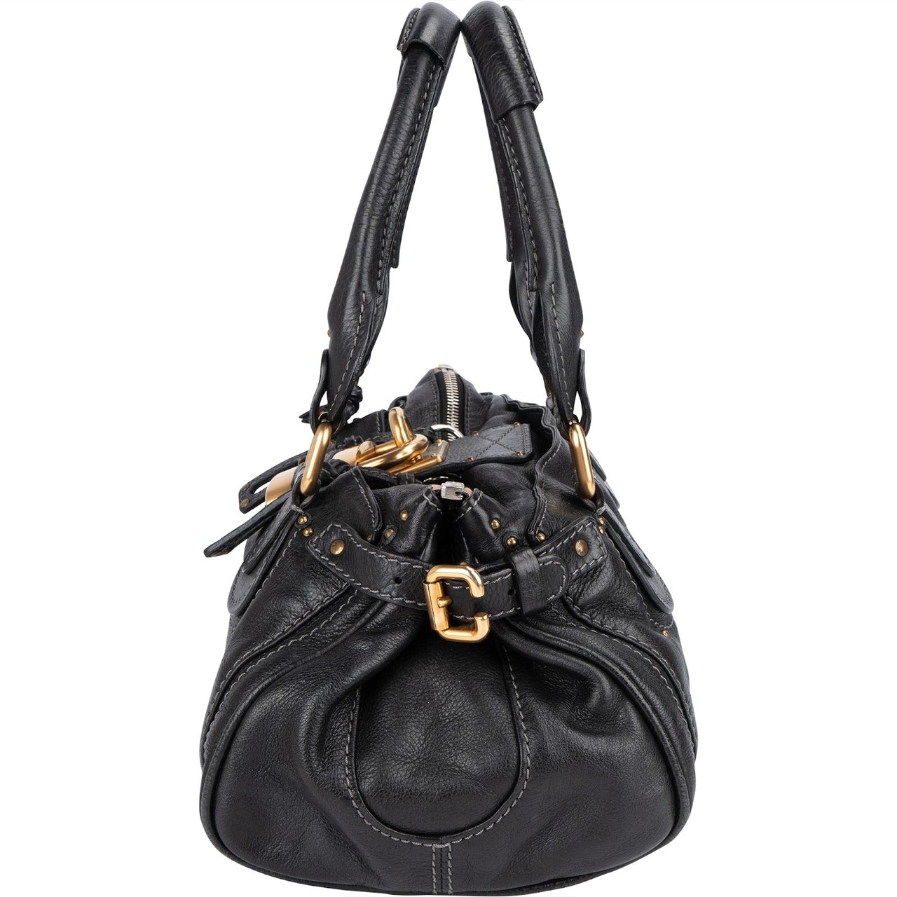 Chloé Chloé Leather Paddington Handbag Zwart