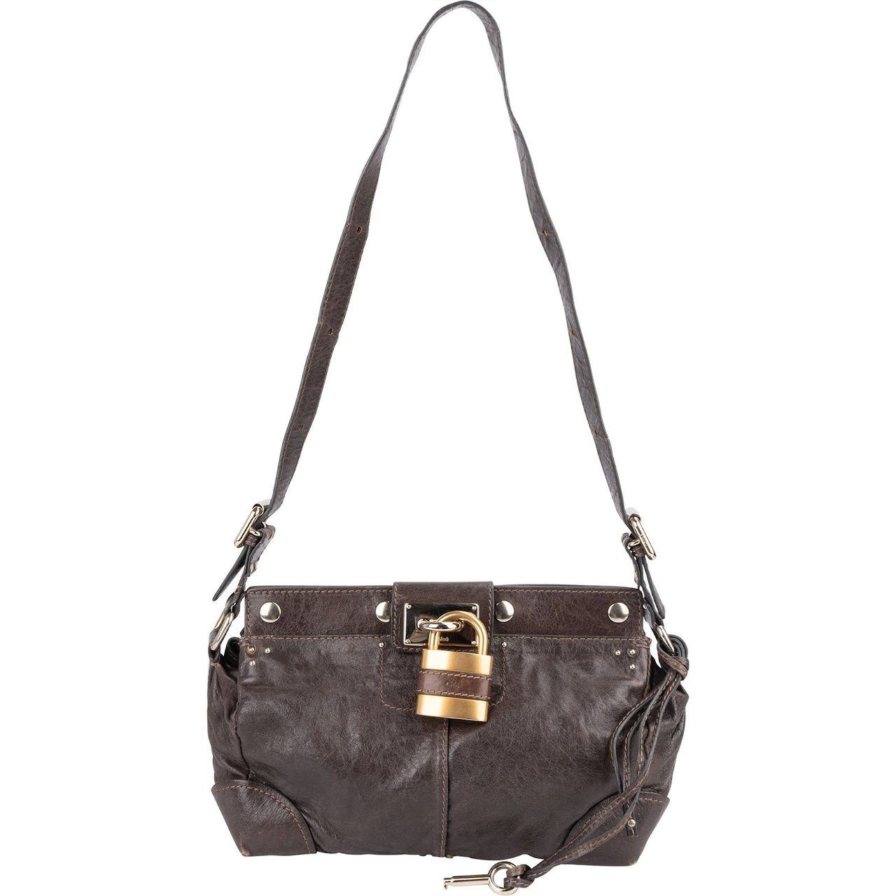 Chloé Leather Small Paddington Crossbody Bag Bruin