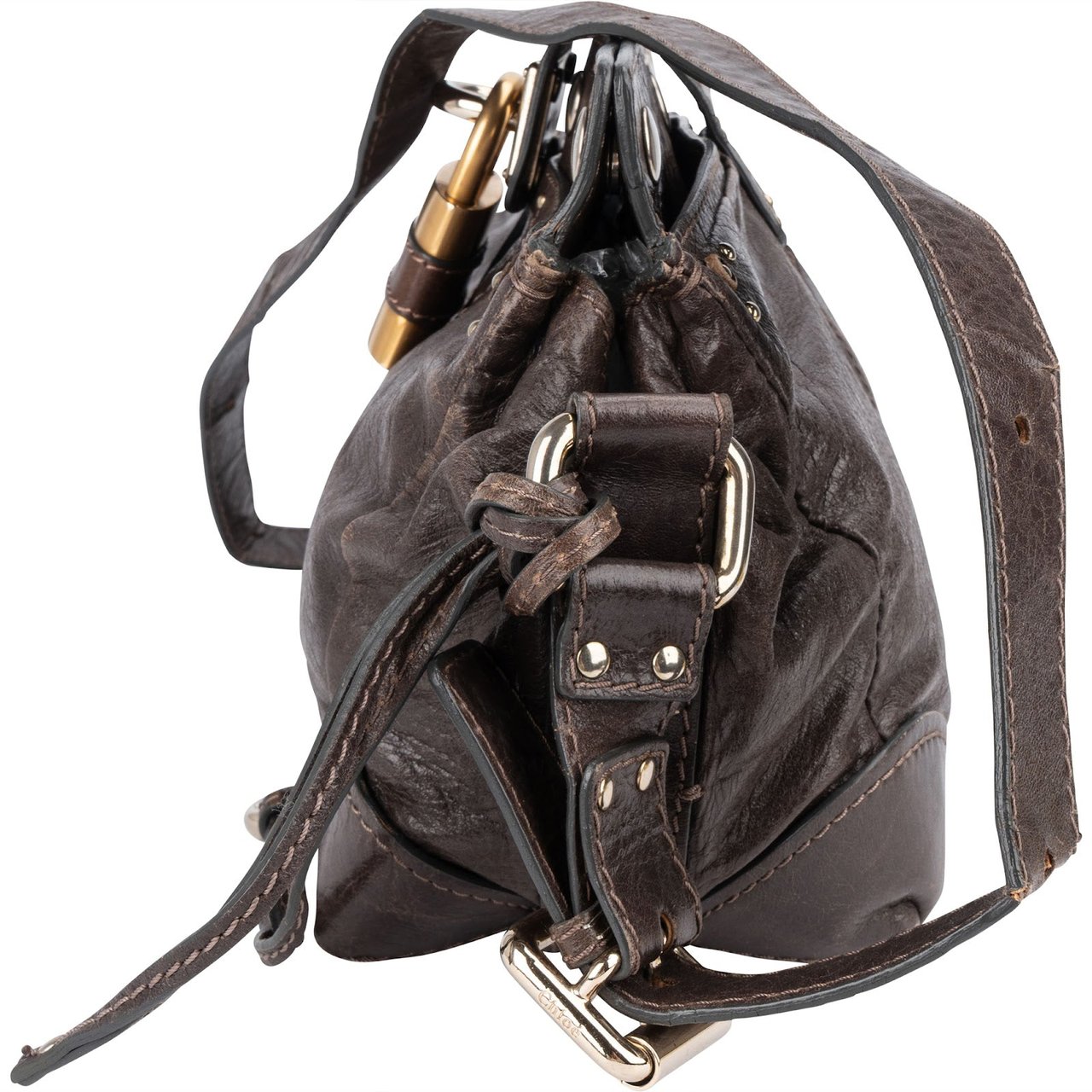 Chloé Leather Small Paddington Crossbody Bag Bruin