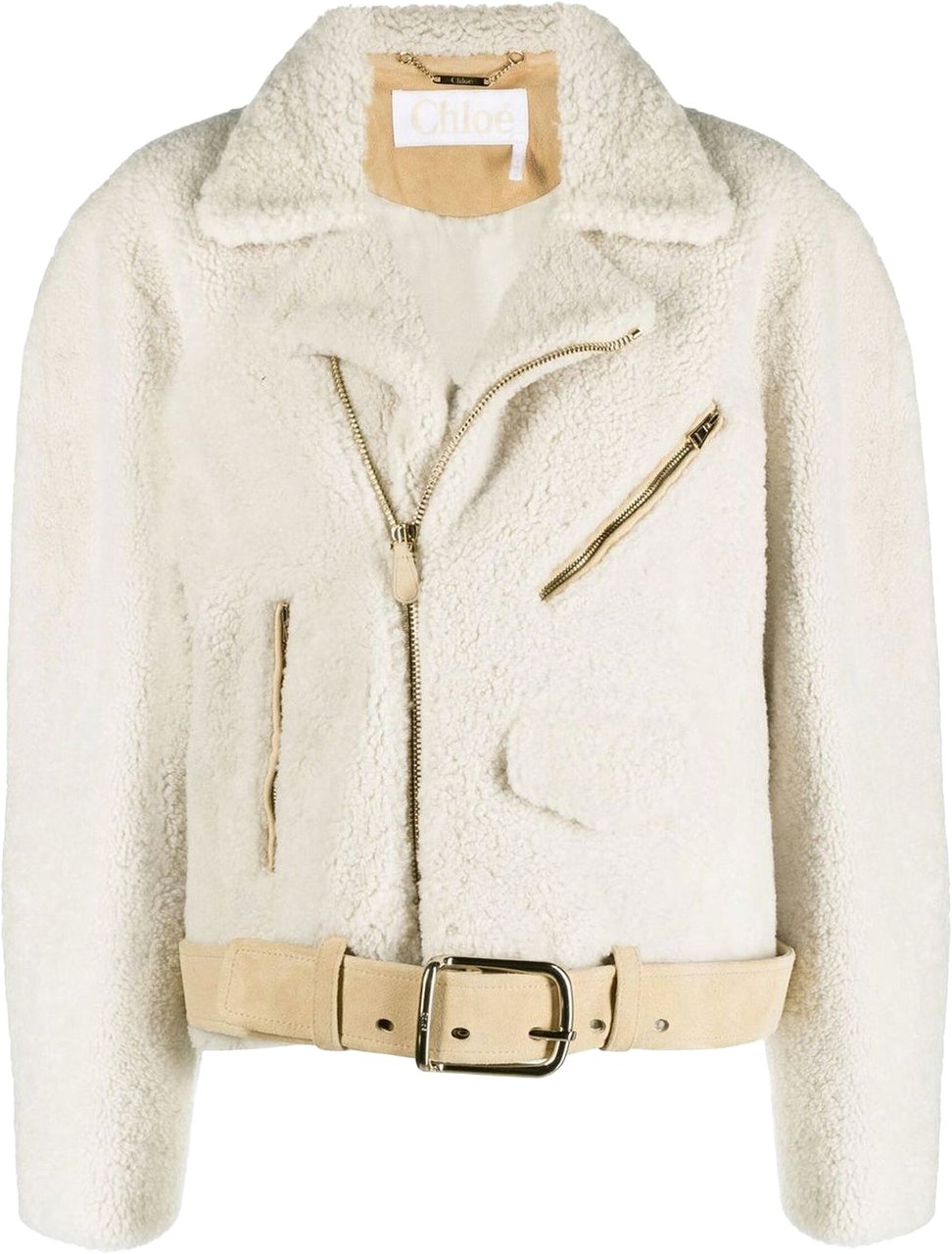Chloé Chloe' Faux Fur Jacket Beige