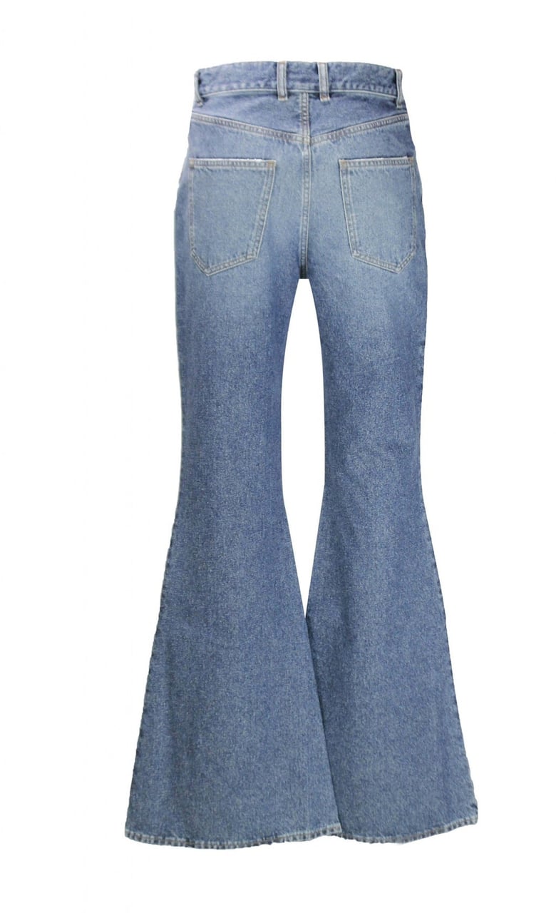 Chloé Chloe' Wide Leg Denim Jeans Blauw