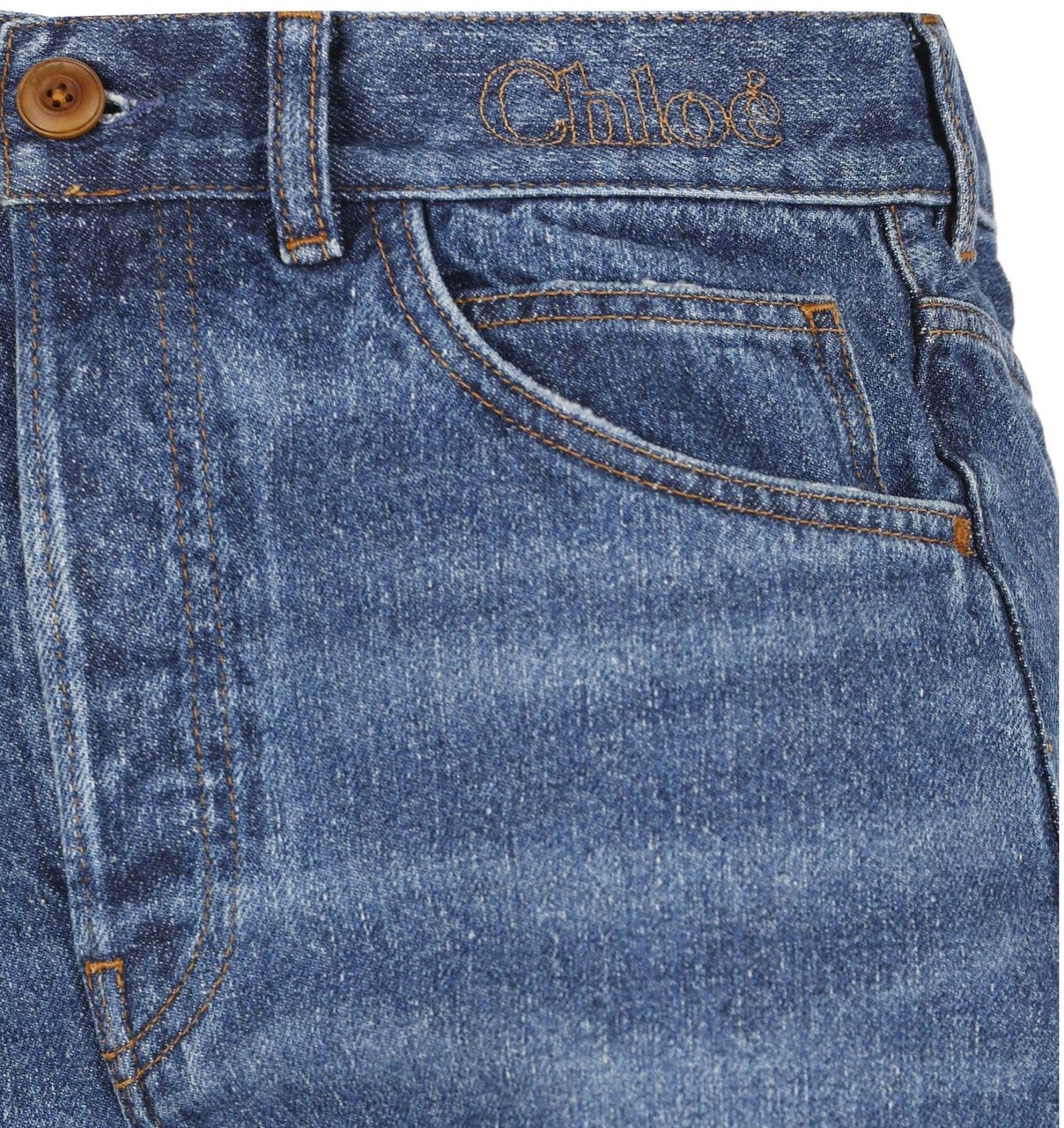 Chloé Chloe Cotton Denim Flared Jeans Blauw