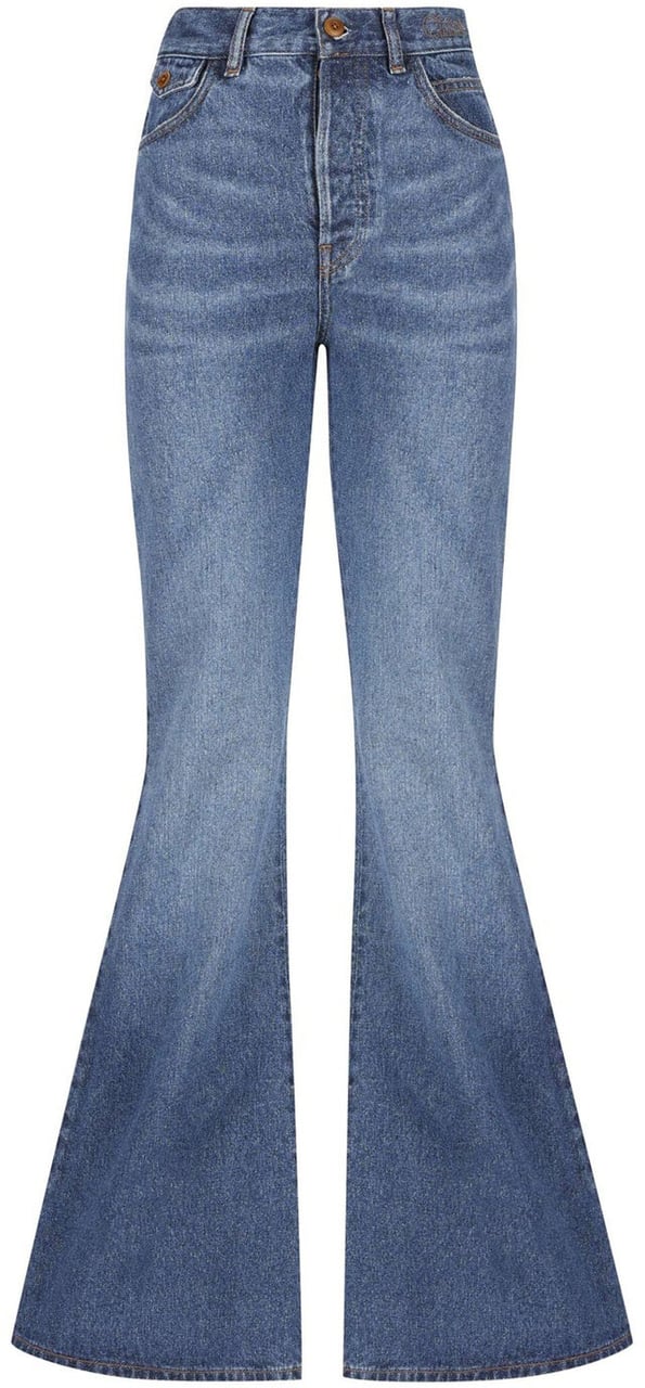 Chloé Chloe Cotton Denim Flared Jeans Blauw