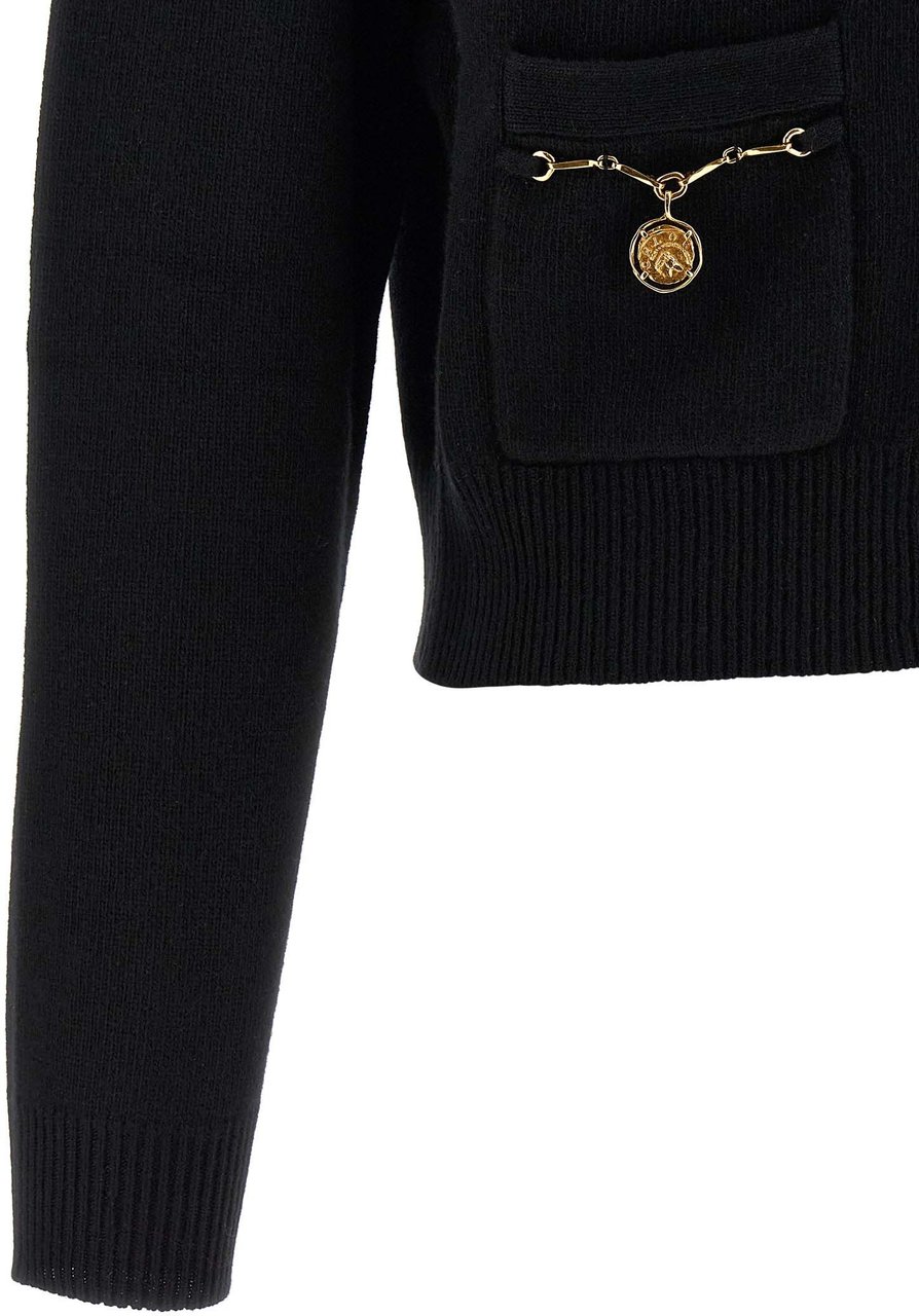 Chloé Black Wool Cardigan Zwart
