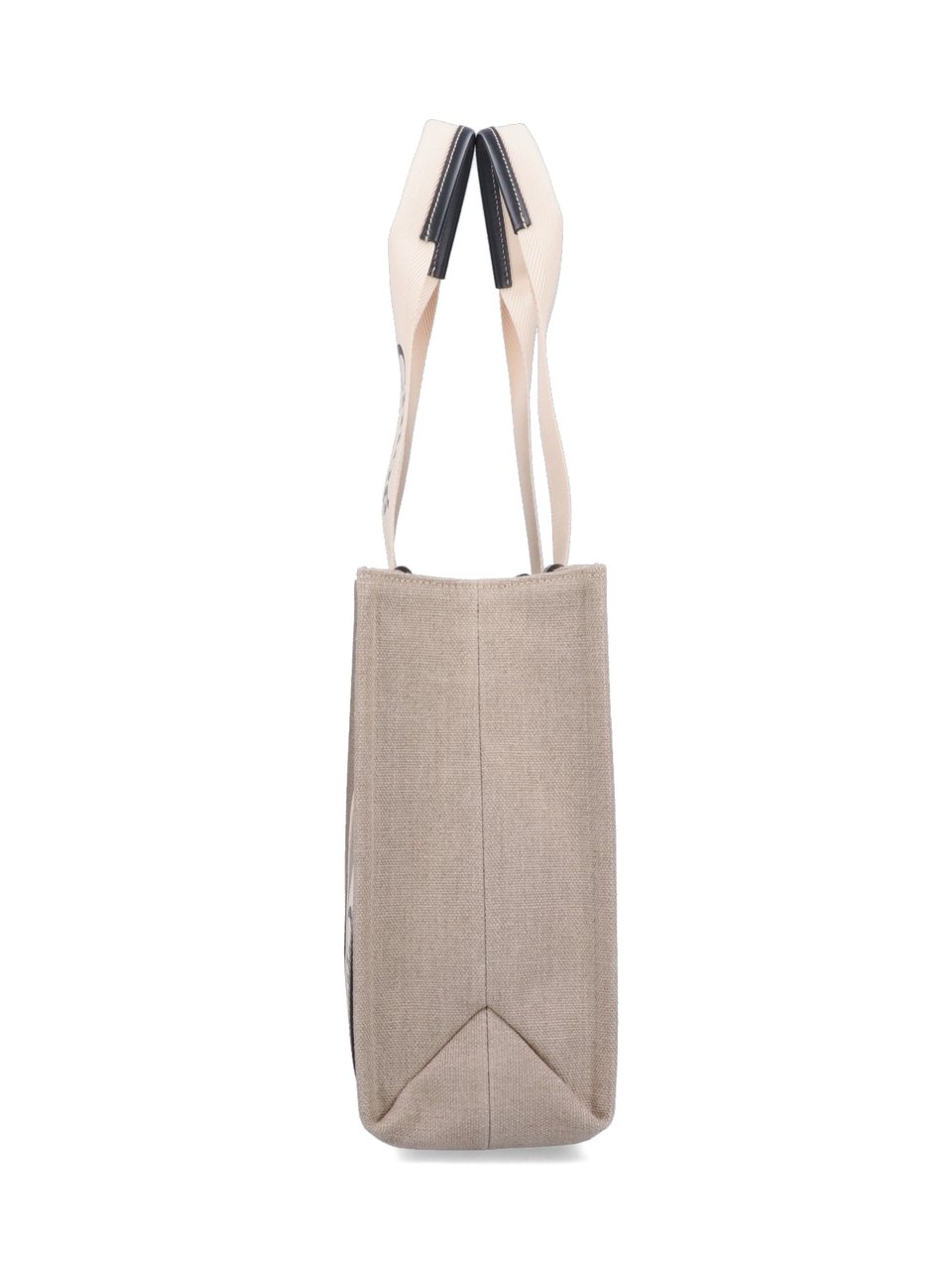 Chloé "Woody" Tote Bag, In Beige Linen Neutraal