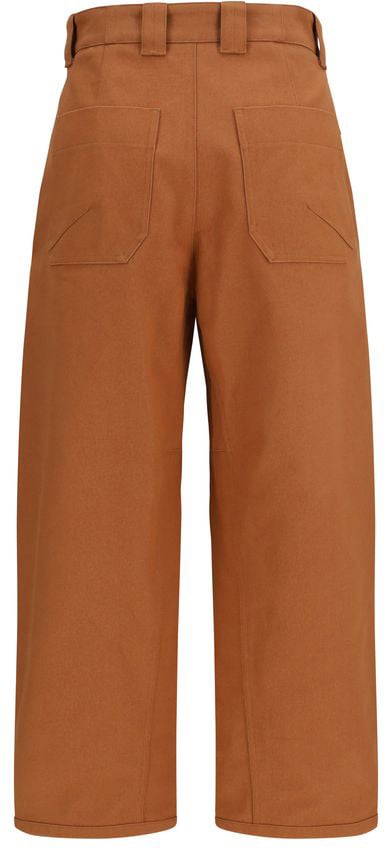 Chloé High-Waisted Wide-Leg Chloé Cotton Trousers Neutraal