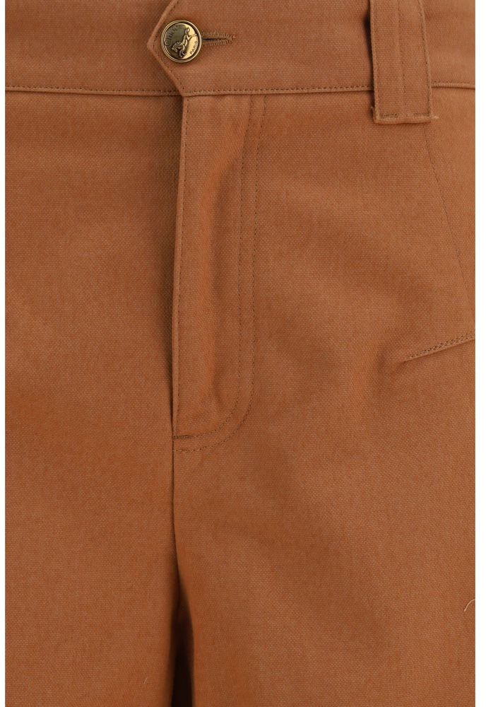Chloé High-Waisted Wide-Leg Chloé Cotton Trousers Neutraal