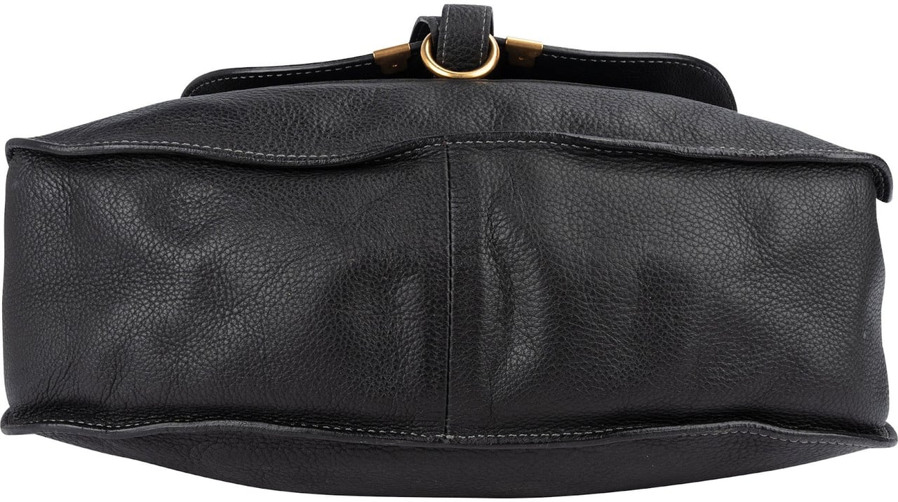 Chloé Chloé Grained Leather Marcie Hobo Handbag Zwart