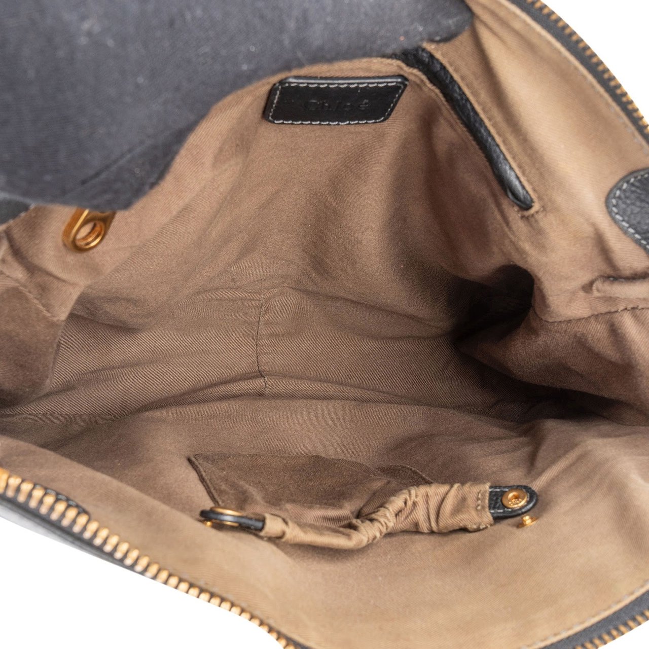 Chloé Chloé Grained Leather Marcie Hobo Handbag Zwart