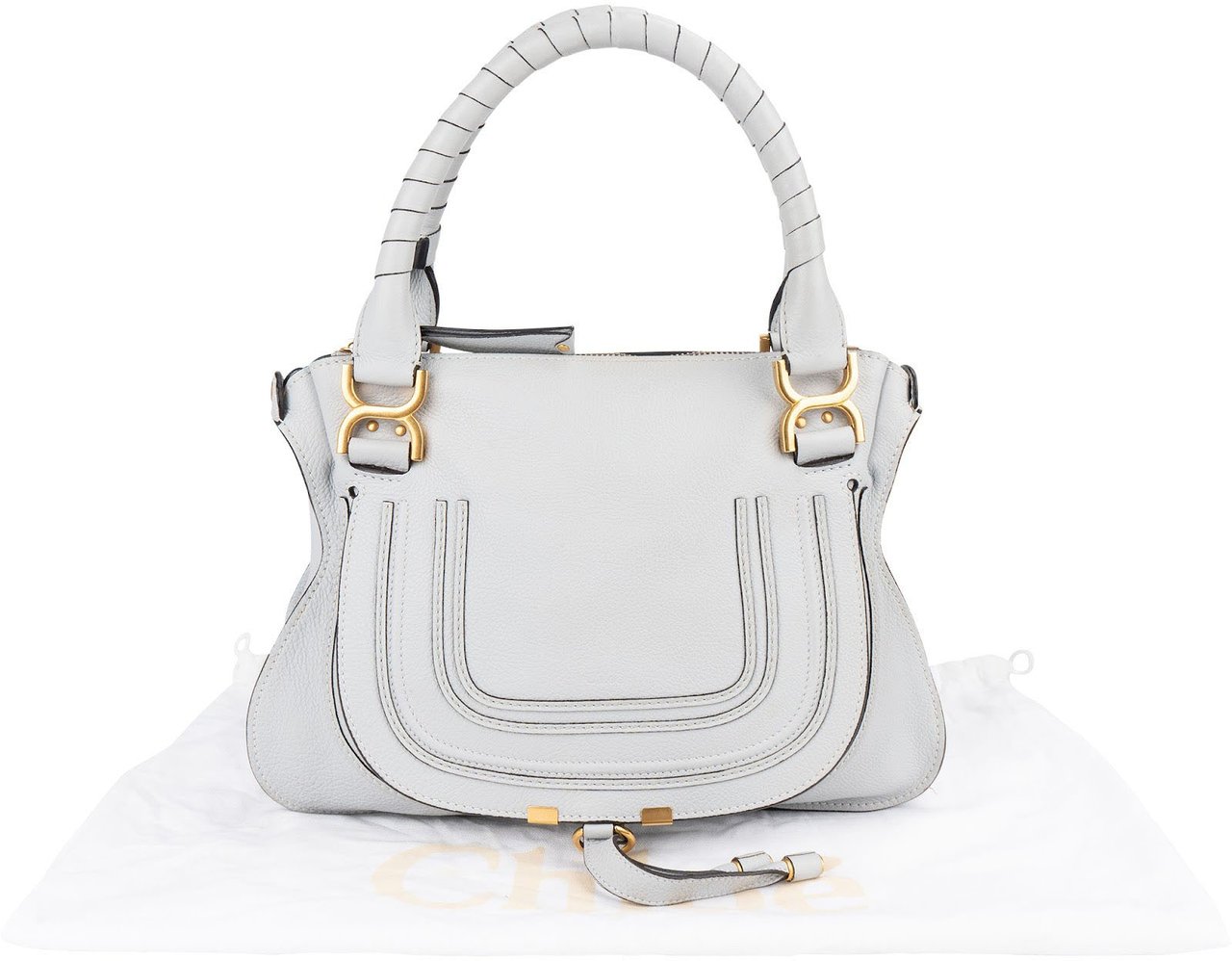 Chloé Chloé Grained Calfskin Marcie Handbag Blauw