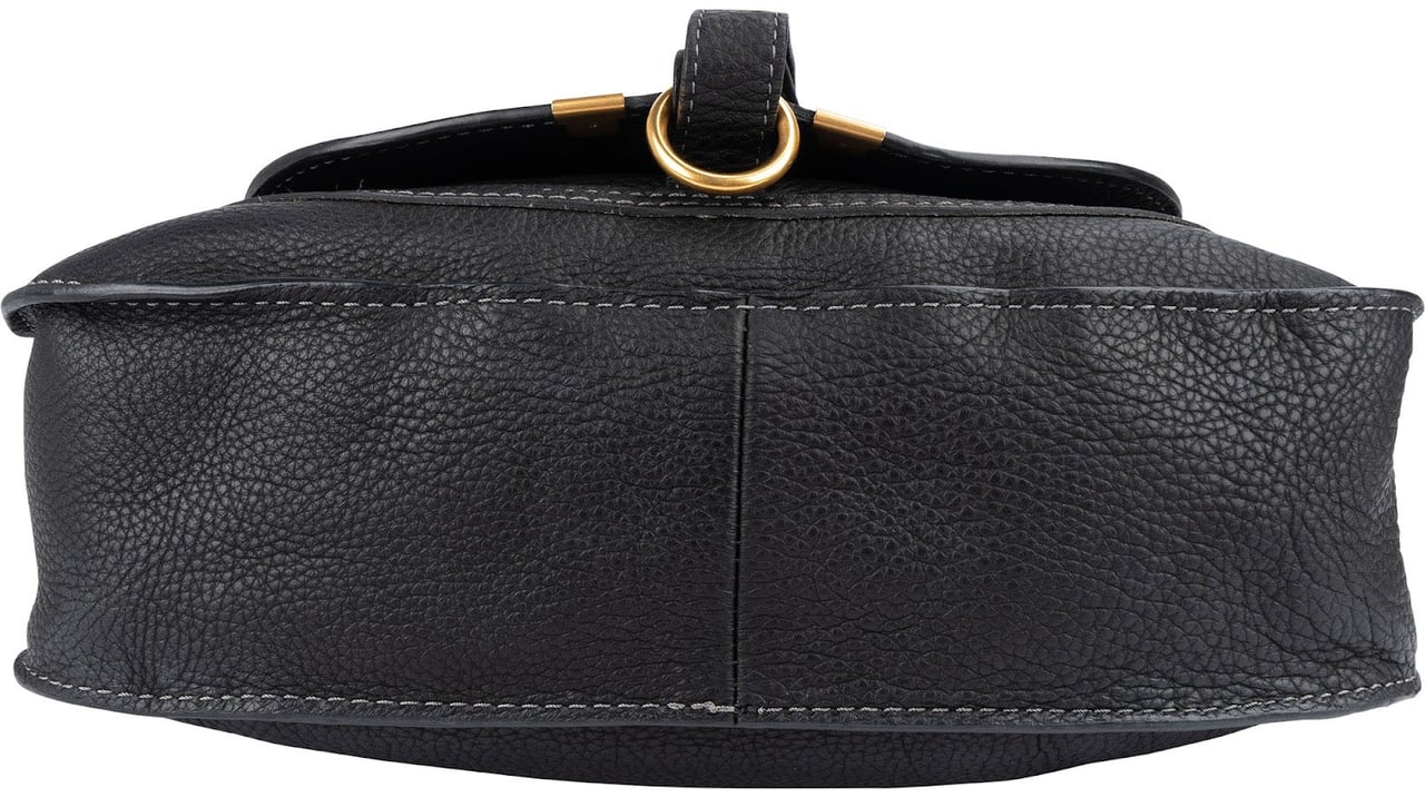 Chloé Chloé Black Grainded Leather Marcie Handbag Zwart