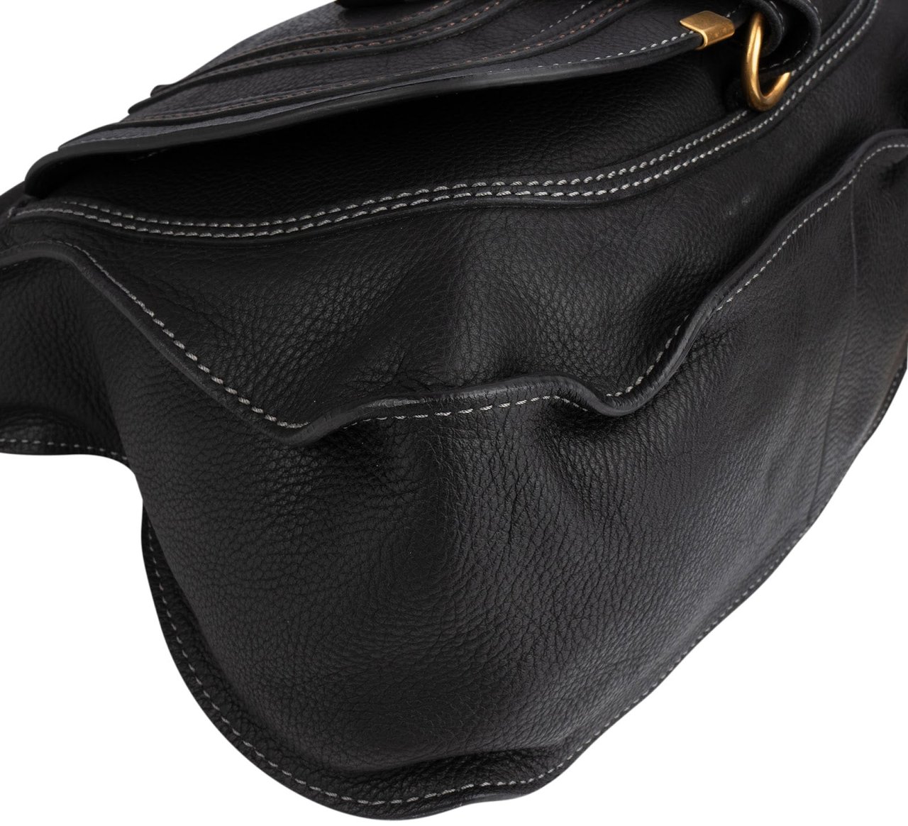 Chloé Chloé Grained Leather Marcie Handbag Zwart