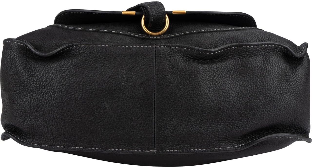 Chloé Chloé Grained Leather Marcie Handbag Zwart
