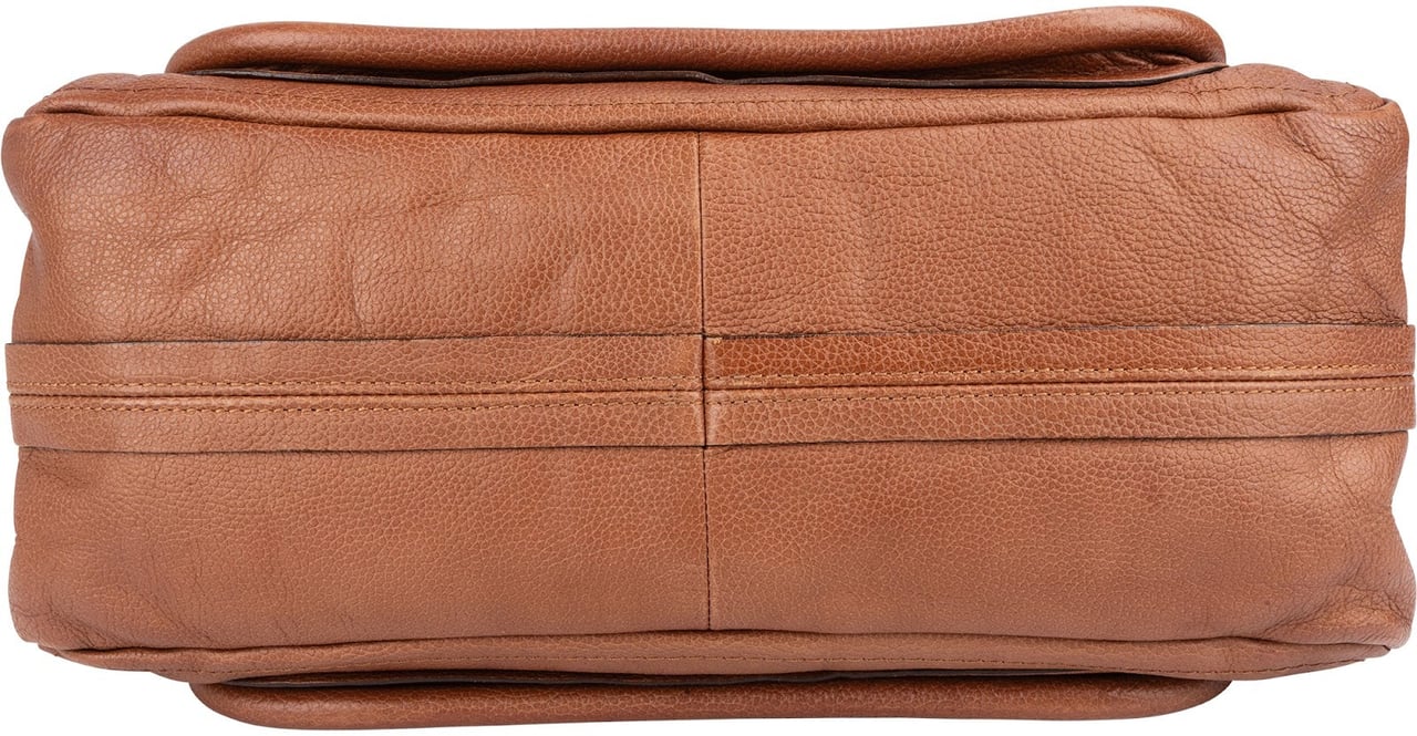 Chloé Chloé Pebbled Leather Paraty Shoulder Handbag Bruin