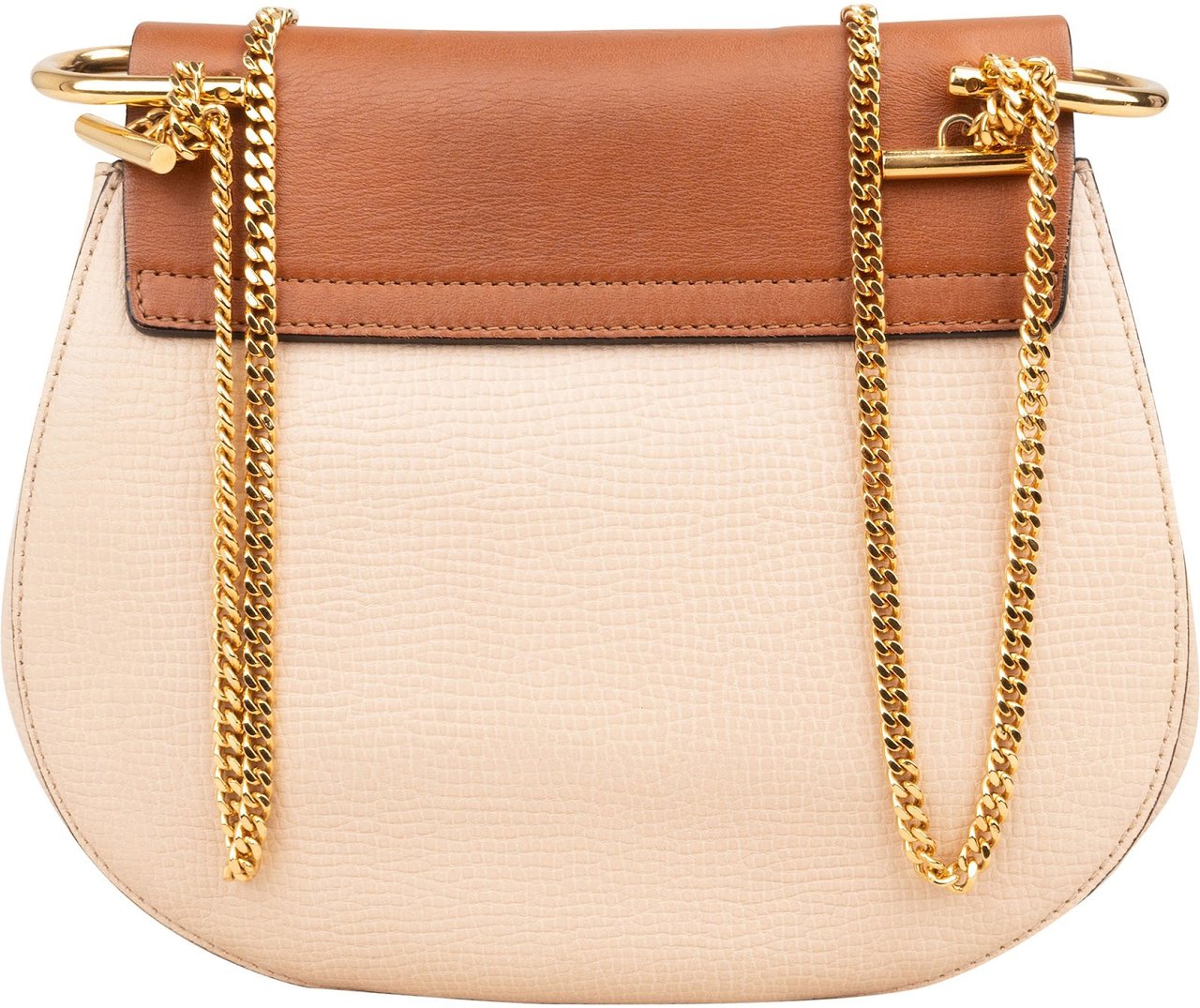 Chloé Chloé Bicolor Leather Drew Crossbody Bag Bruin