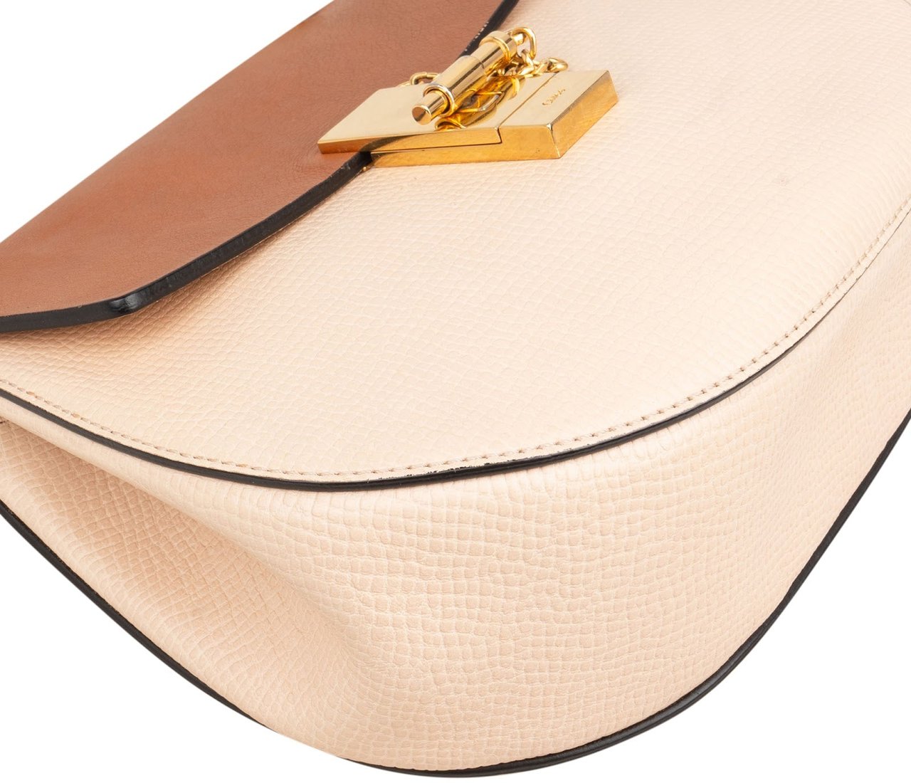 Chloé Chloé Bicolor Leather Drew Crossbody Bag Bruin