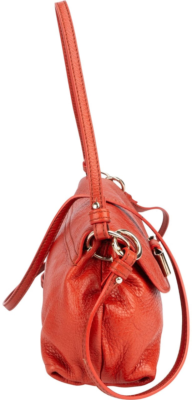 Chloé Pebbled Leather Lily Crossbody Handbag Oranje